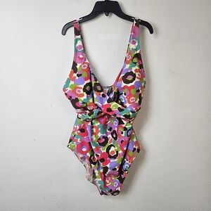 Boden Colorful Floral One-Piece Swimsuit Size US 16/18 New